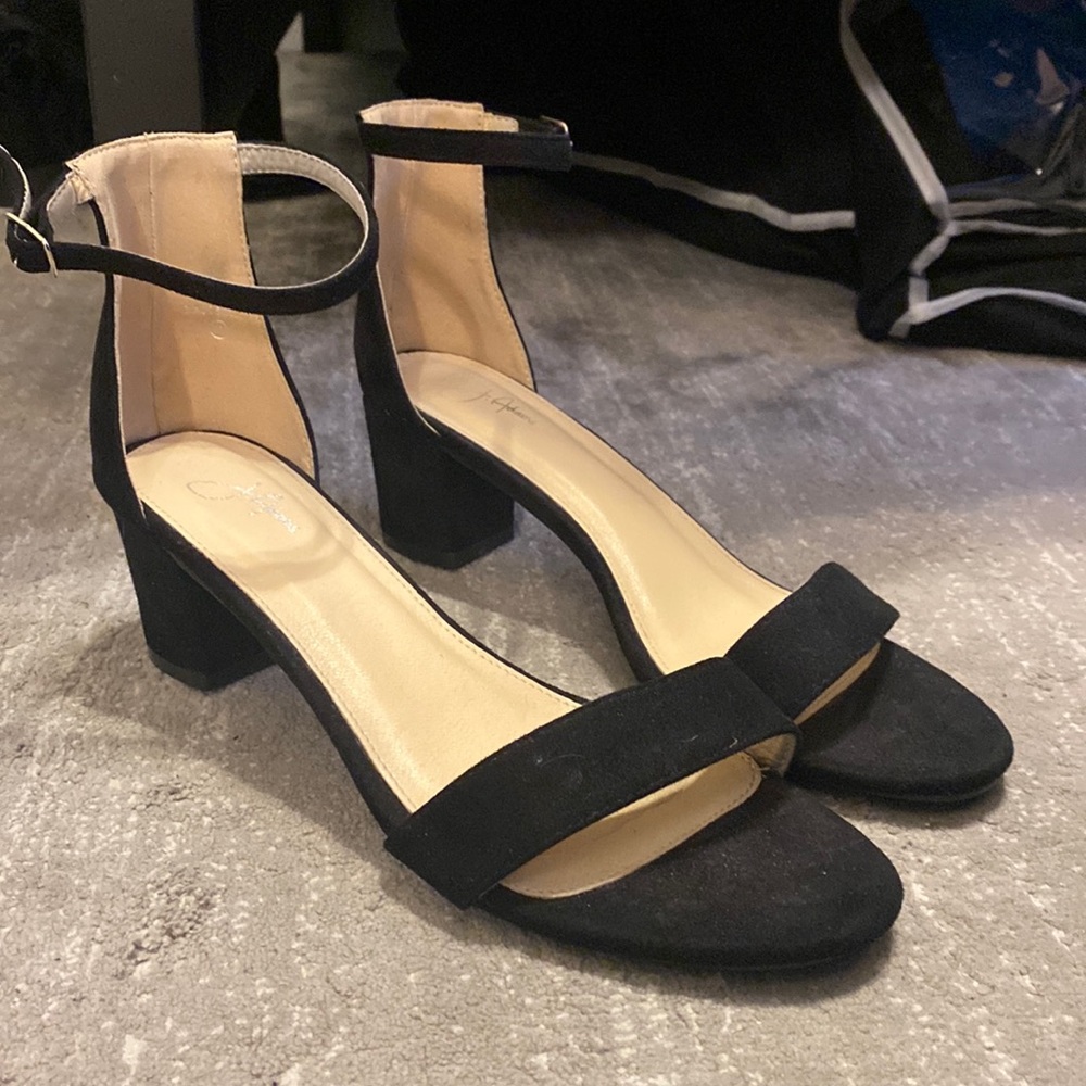 J. Adams Daisy Heels for Women - Ankle Strap Low Block Heel Cute Dressy Sandals